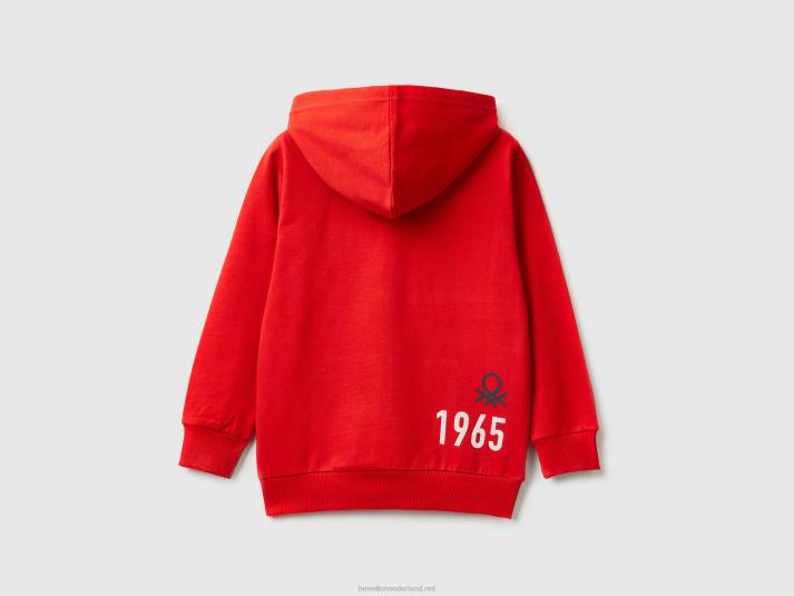 kinderen Benetton Hoodie van 100% katoen rood 4R621833