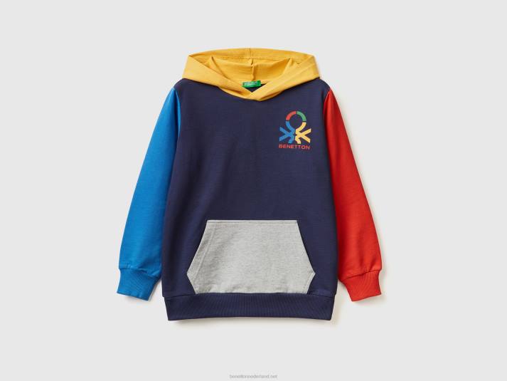 kinderen Benetton Hoodie van 100% katoen veelkleurig 4R621815