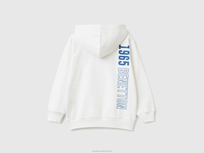 kinderen Benetton Hoodie van 100% katoen wit 4R621848