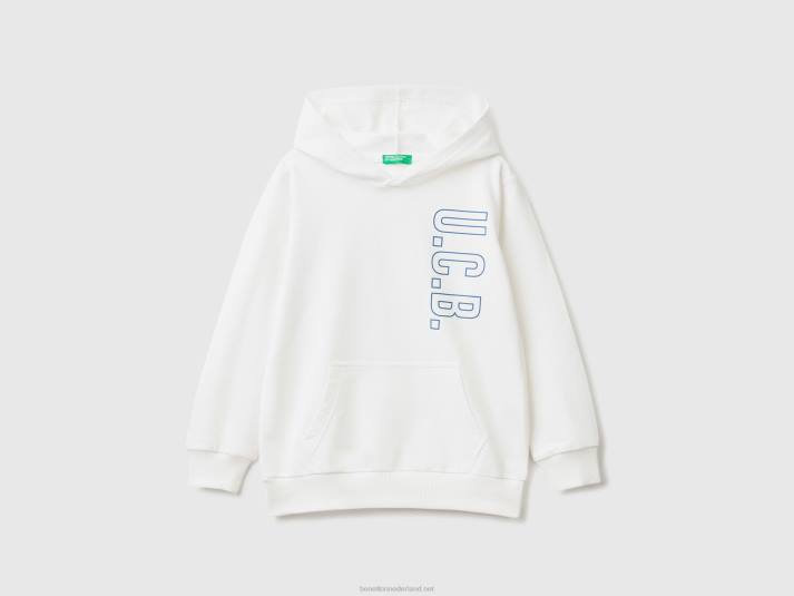 kinderen Benetton Hoodie van 100% katoen wit 4R624864