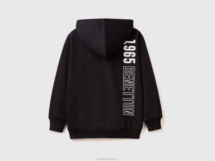 kinderen Benetton Hoodie van 100% katoen zwart 4R624854