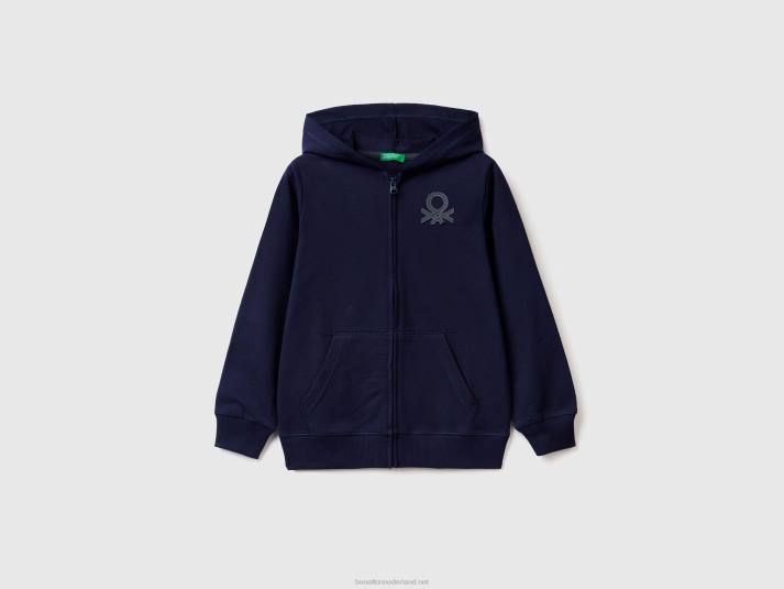 kinderen Benetton hoodie met ritssluiting donkerblauw 4R621810