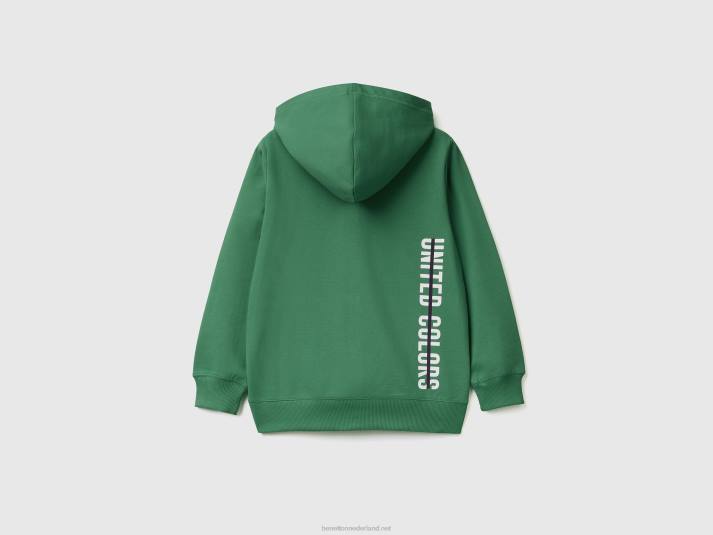 kinderen Benetton hoodie met ritssluiting donkergroen 4R621867