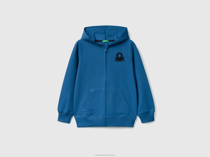 kinderen Benetton hoodie met ritssluiting helderblauw 4R621809