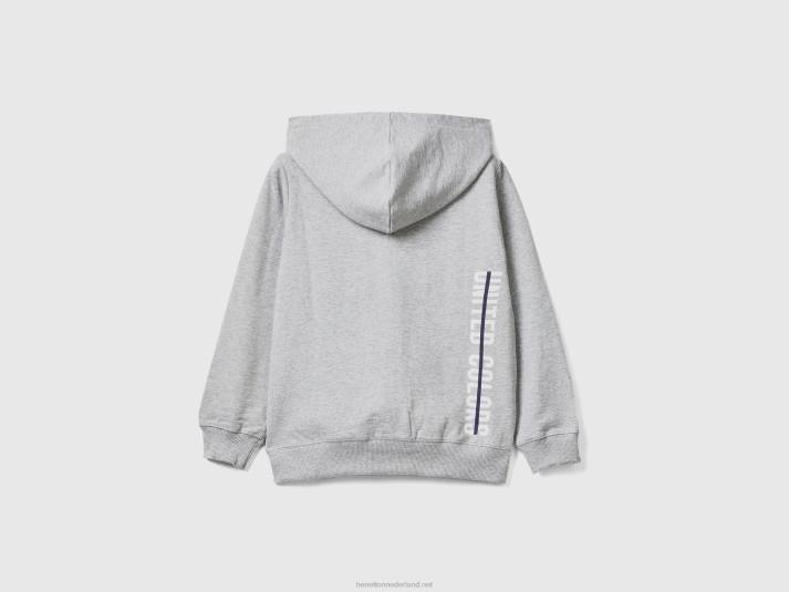 kinderen Benetton hoodie met ritssluiting lichtgrijs 4R624867