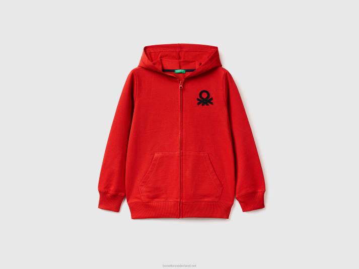kinderen Benetton hoodie met ritssluiting rood 4R624872