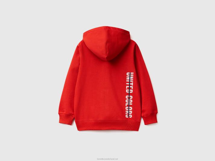 kinderen Benetton hoodie met ritssluiting rood 4R624872