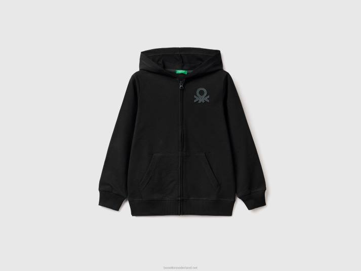 kinderen Benetton hoodie met ritssluiting zwart 4R624873