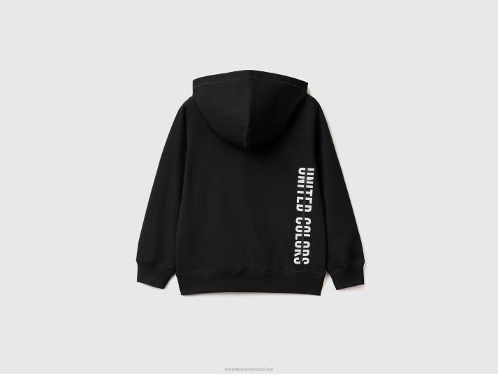 kinderen Benetton hoodie met ritssluiting zwart 4R624873