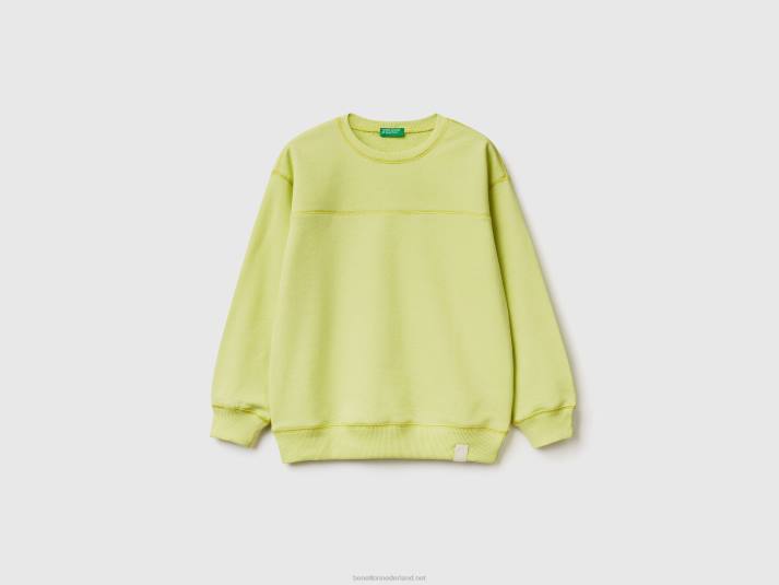 kinderen Benetton pullover van gerecyclede stof Neon Geel 4R621825