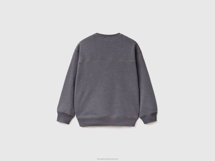 kinderen Benetton pullover van gerecyclede stof donkergrijs 4R624884