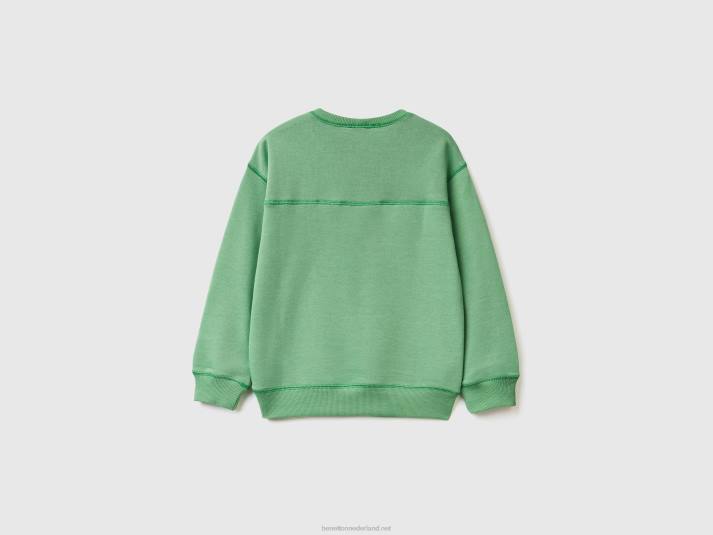 kinderen Benetton pullover van gerecyclede stof licht groen 4R621827