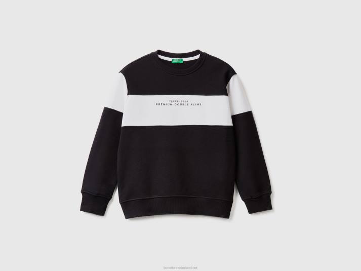 kinderen Benetton sweatshirt met colourblocking en print zwart 4R624846