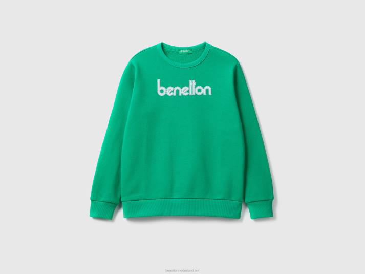 kinderen Benetton sweatshirt met logoprint groente 4R624853