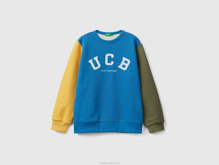 kinderen Benetton sweatshirt met logoprint veelkleurig 4R621863