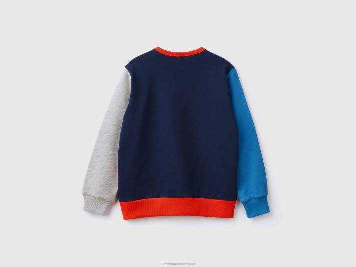 kinderen Benetton sweatshirt met logoprint veelkleurig 4R624858