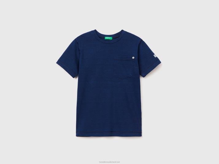 kinderen Benetton T-shirt met zak donkerblauw 4R621696
