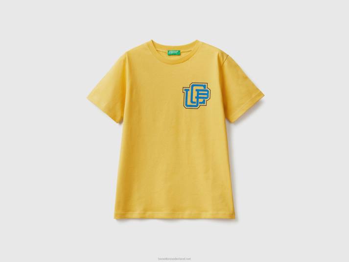 kinderen Benetton T-shirt van 100% biologisch katoen geel 4R621754