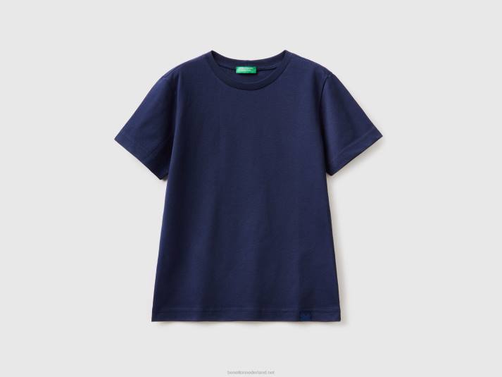 kinderen Benetton T-shirt van biologisch katoen donkerblauw 4R624822