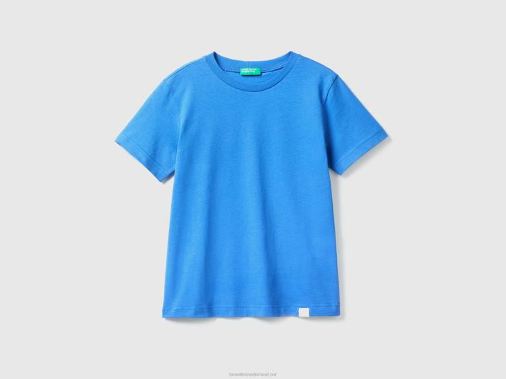 kinderen Benetton T-shirt van biologisch katoen helderblauw 4R621649