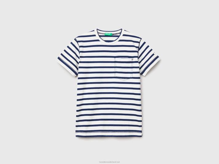 kinderen Benetton blauw gestreept t-shirt blauw 4R624776