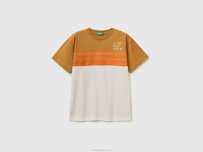 kinderen Benetton colourblock t-shirt met print kameel 4R621794