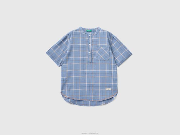 kinderen Benetton geruit hemd met mandarijnkraag veelkleurig 4R621759