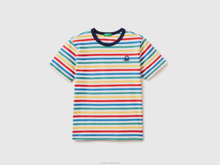 kinderen Benetton gestreept t-shirt van 100% katoen veelkleurig 4R621786