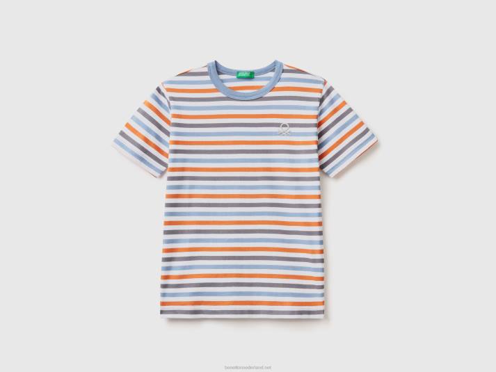 kinderen Benetton gestreept t-shirt van 100% katoen veelkleurig 4R624824