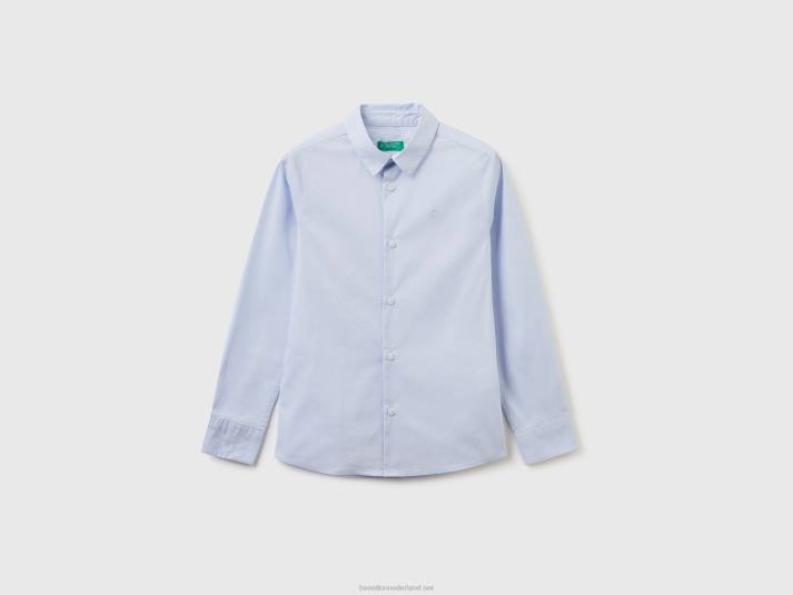 kinderen Benetton slim fit overhemd met lange mouwen hemelsblauw 4R621806