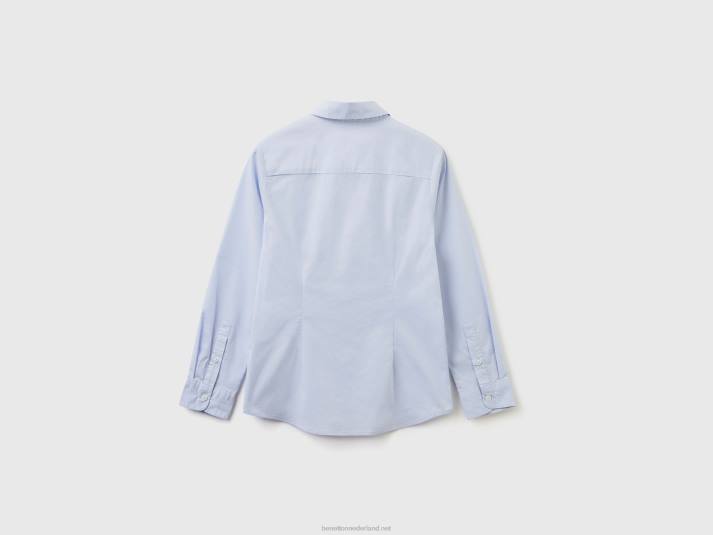 kinderen Benetton slim fit overhemd met lange mouwen hemelsblauw 4R621806