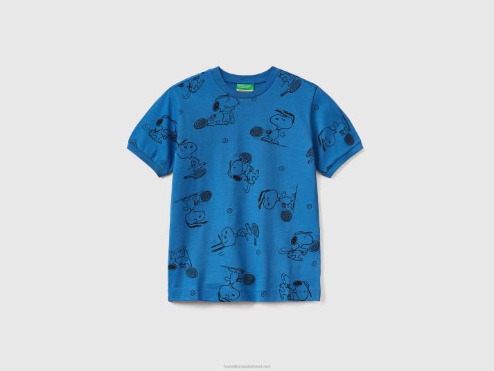 kinderen Benetton snoopy t-shirt met korte mouwen blauw 4R621800