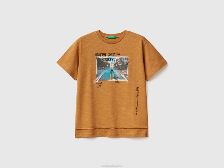 kinderen Benetton t-shirt met fotoprint kameel 4R621777