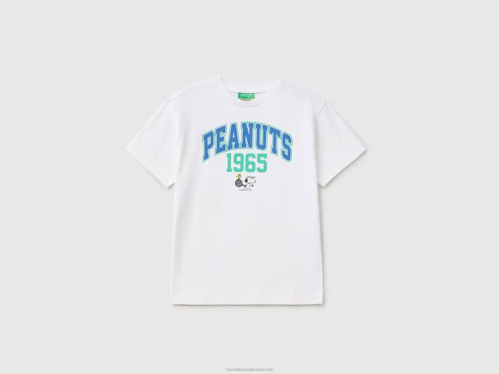 kinderen Benetton t-shirt met pindaprint wit 4R621657