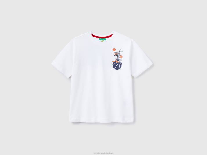 kinderen Benetton t-shirt met space jam fotoprint wit 4R621659