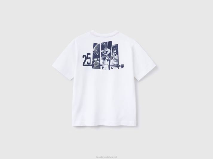 kinderen Benetton t-shirt met space jam fotoprint wit 4R621659