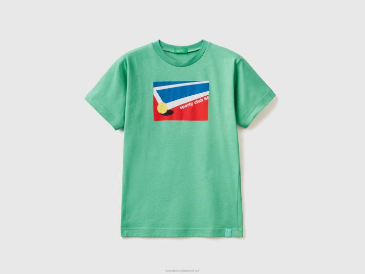 kinderen Benetton t-shirt met tennisprint groente 4R621705