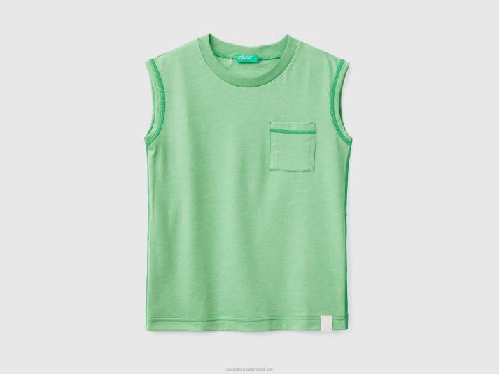 kinderen Benetton tanktop van gerecyclede stof licht groen 4R621739
