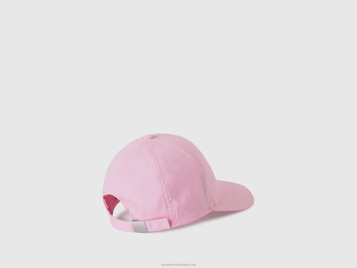 kinderen Benetton katoenen hoed met rand roze 4R622807