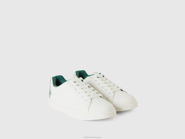 kinderen Benetton lage sneakers met logo wit 4R622816