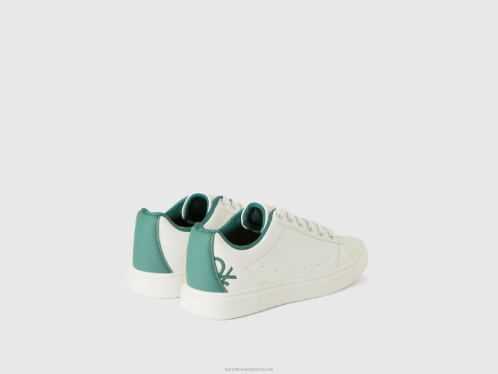 kinderen Benetton lage sneakers met logo wit 4R622816