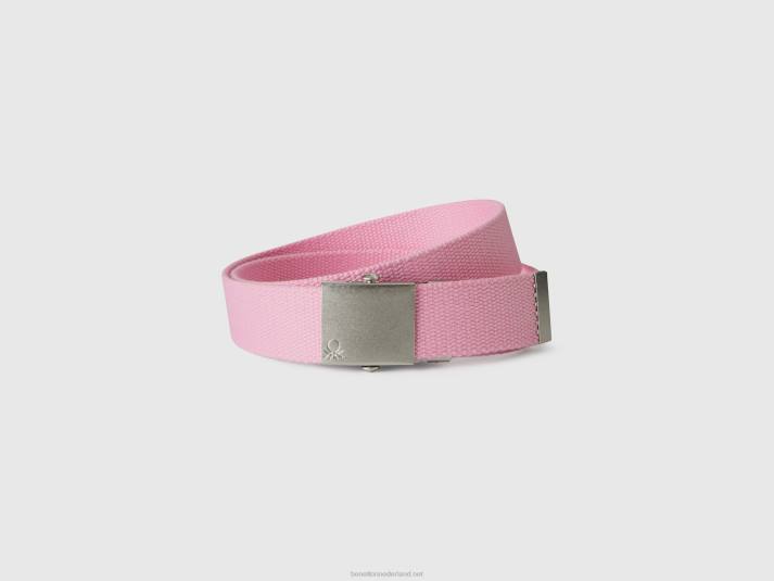kinderen Benetton riem met gesp plaat roze 4R622802