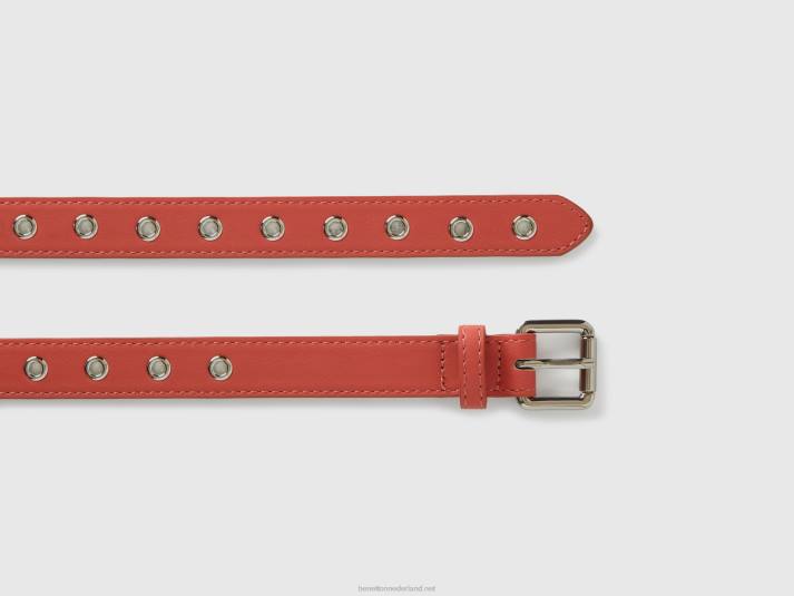 kinderen Benetton riem met oogjes oranje 4R622818