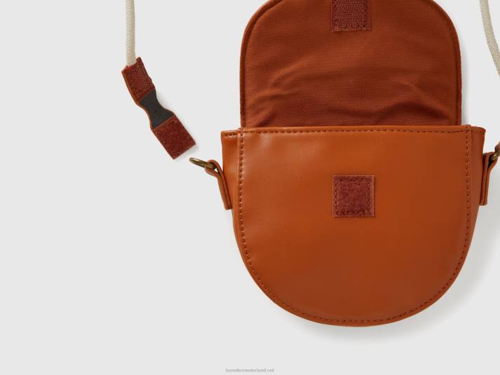 kinderen Benetton schoudertas van imitatieleer bruin 4R622797
