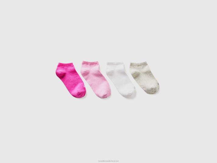 kinderen Benetton vier paar korte sokken veelkleurig 4R622743