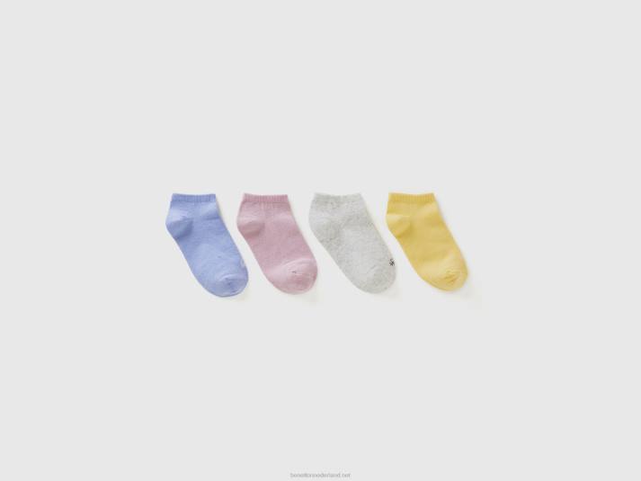 kinderen Benetton vier paar korte sokken veelkleurig 4R622767
