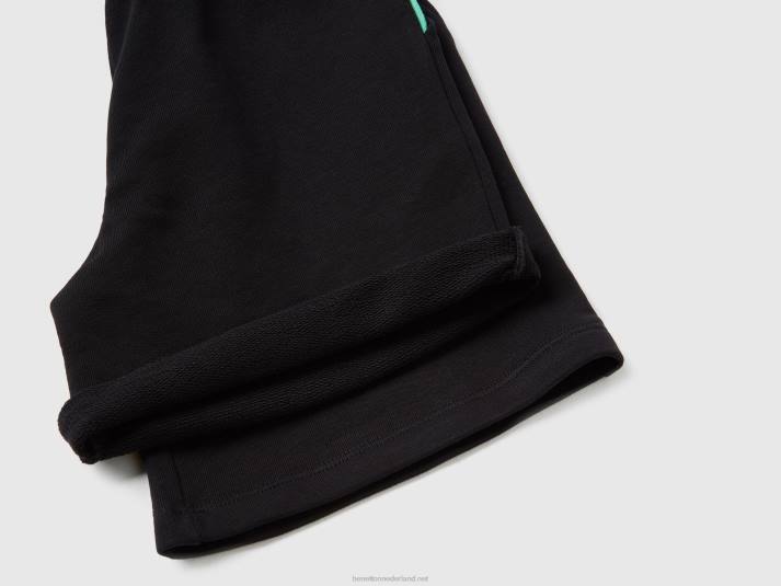 kinderen Benetton 100% katoenen sweatbermuda's zwart 4R622712
