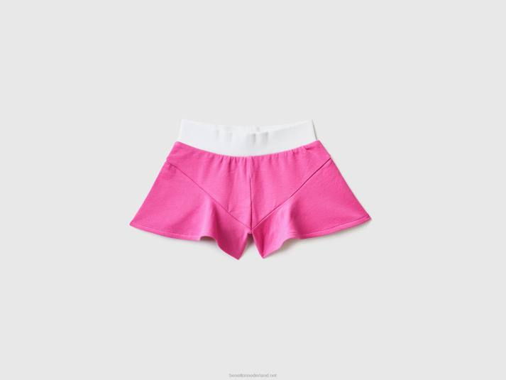 kinderen Benetton Short met wijde pijpen van stretchkatoen fuchsia 4R622631