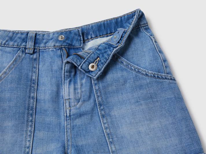 kinderen Benetton cargojeans met wijde pijpen lichtblauw 4R622717