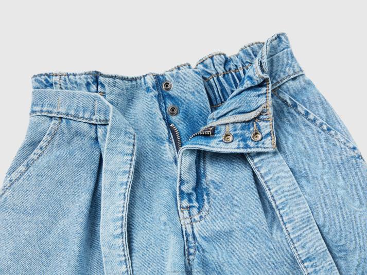 kinderen Benetton denim bermuda's met sjerp hemelsblauw 4R622681